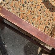 Vintage set of brown Danish fabric armchairs from the 1960s.