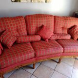 Rustic style 3-seater fixed sofa