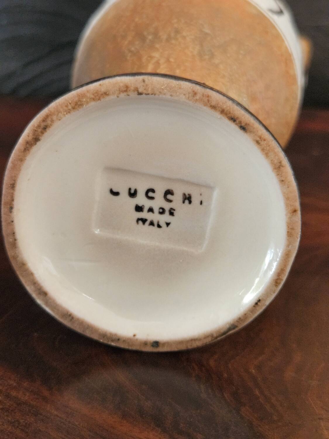 Enzo CUCCHI, earthenware jug with a painted decoration of a winged horse.