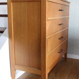 Chest of drawers with 4 drawers, light oak, 1960s