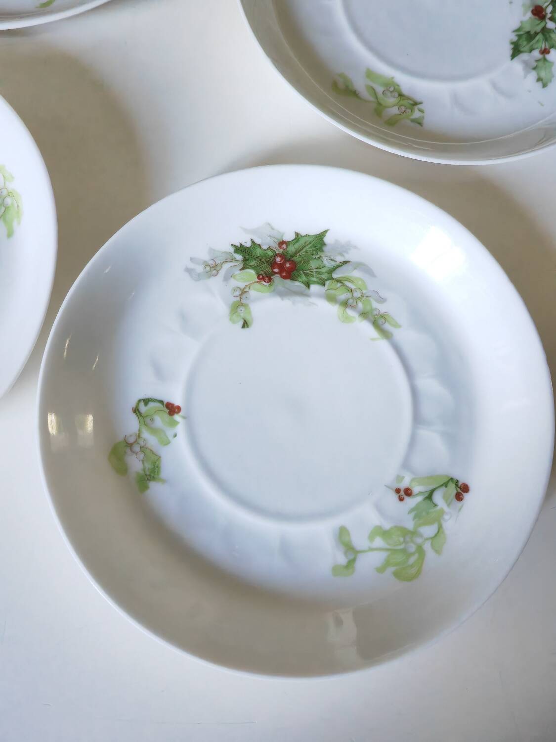 Limoges Christmas saucers