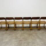 6 Baumann Bémol sled chairs in cane