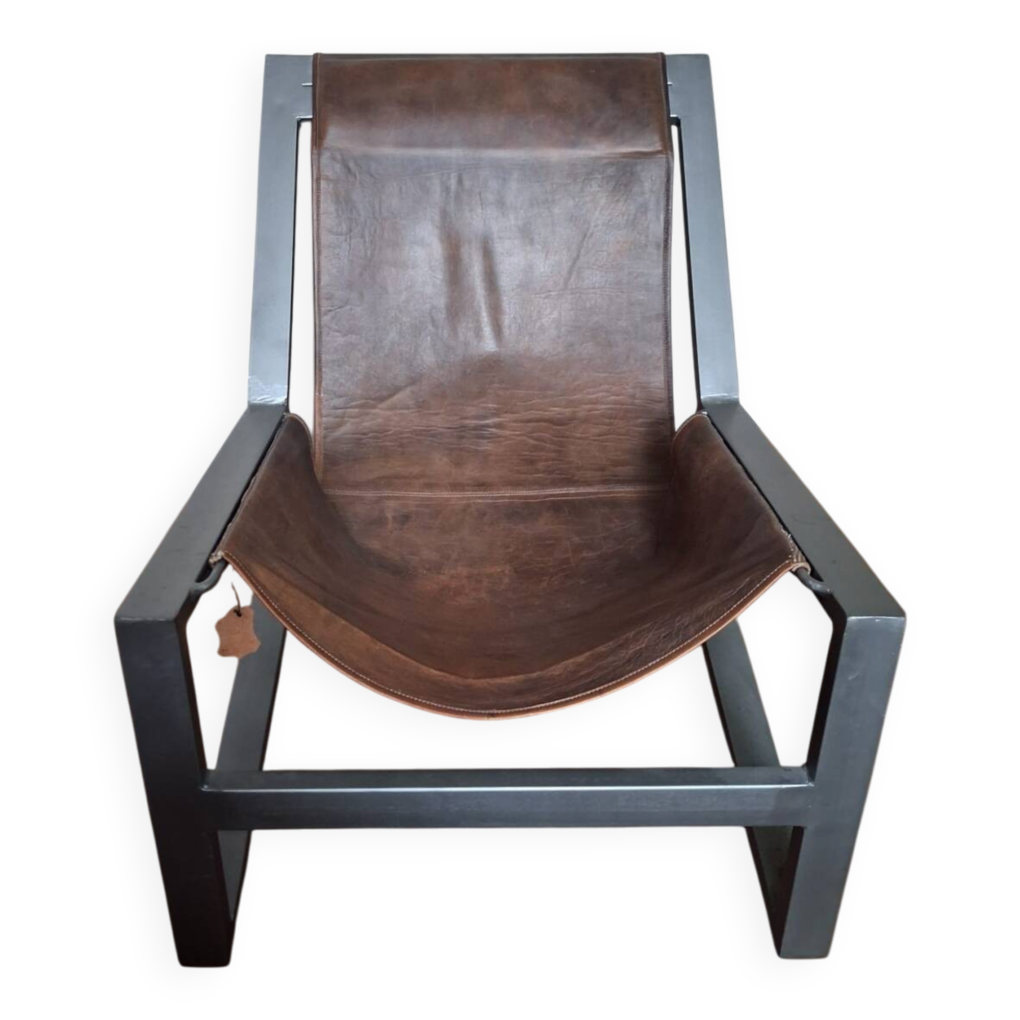 Brown leather armchair, J-Line
