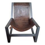 Brown leather armchair, J-Line