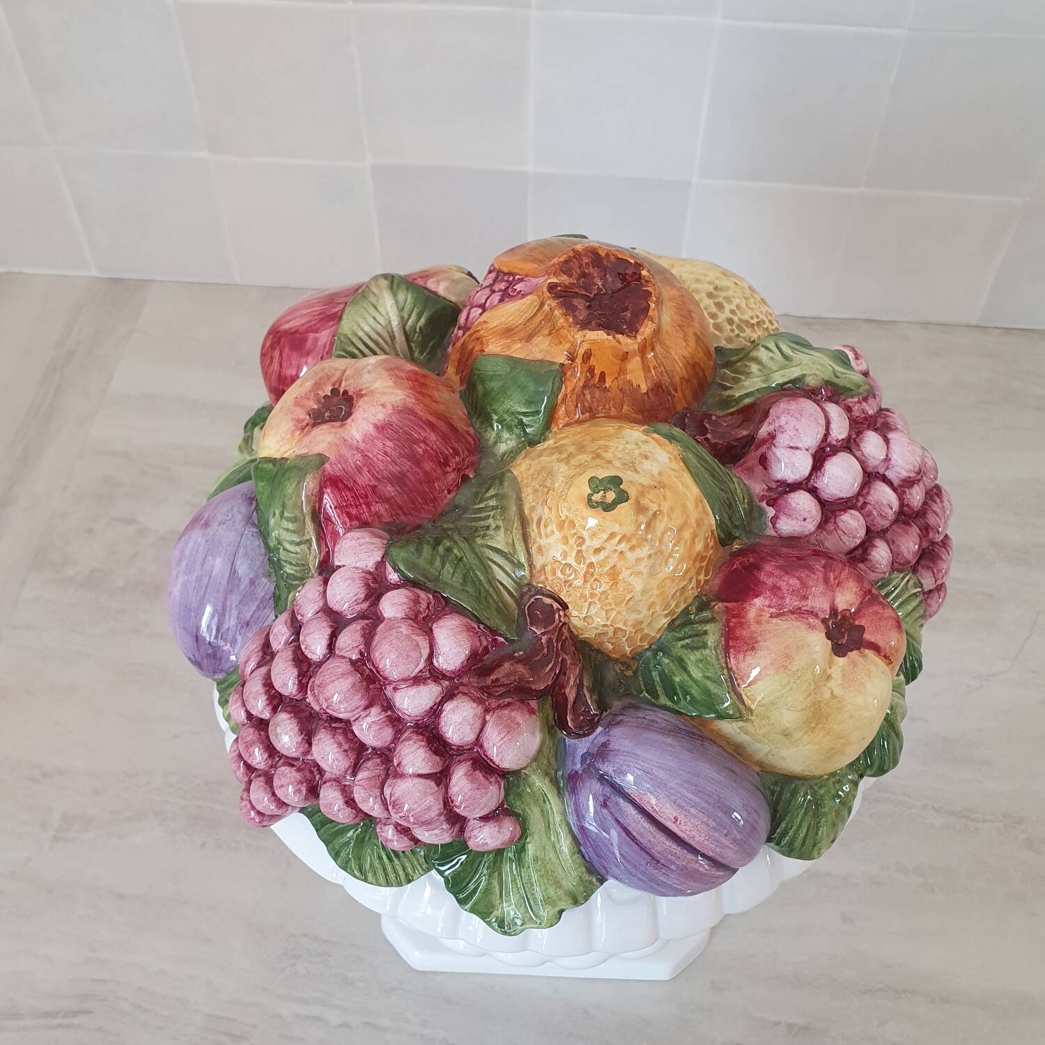 Medici vase and slipware fruit composition