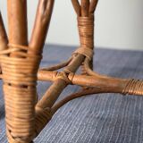 Vintage rattan and wicker stool