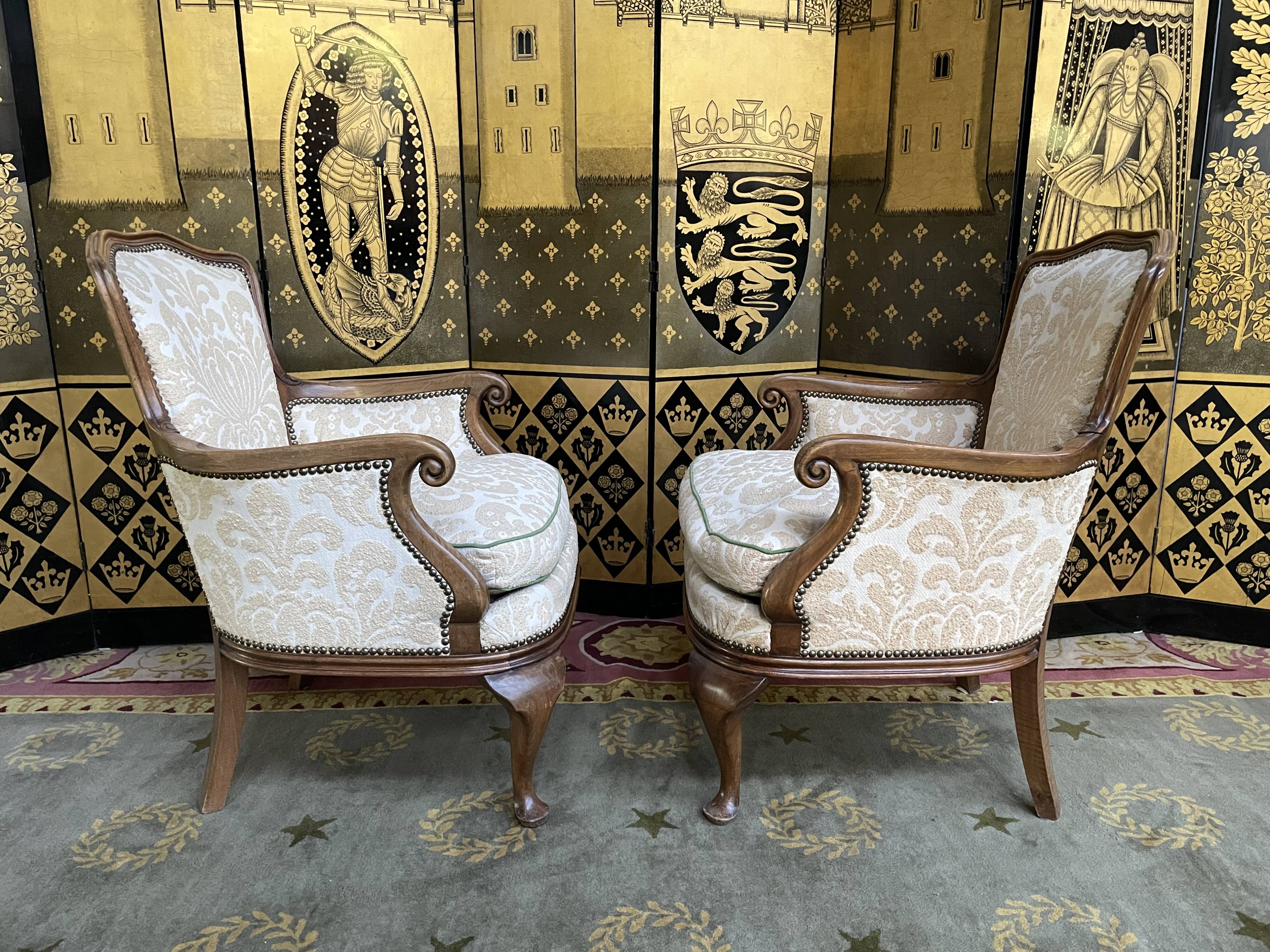 Pair of English armchairs