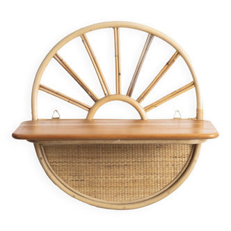 Nala Circular Rattan Wall Shelf