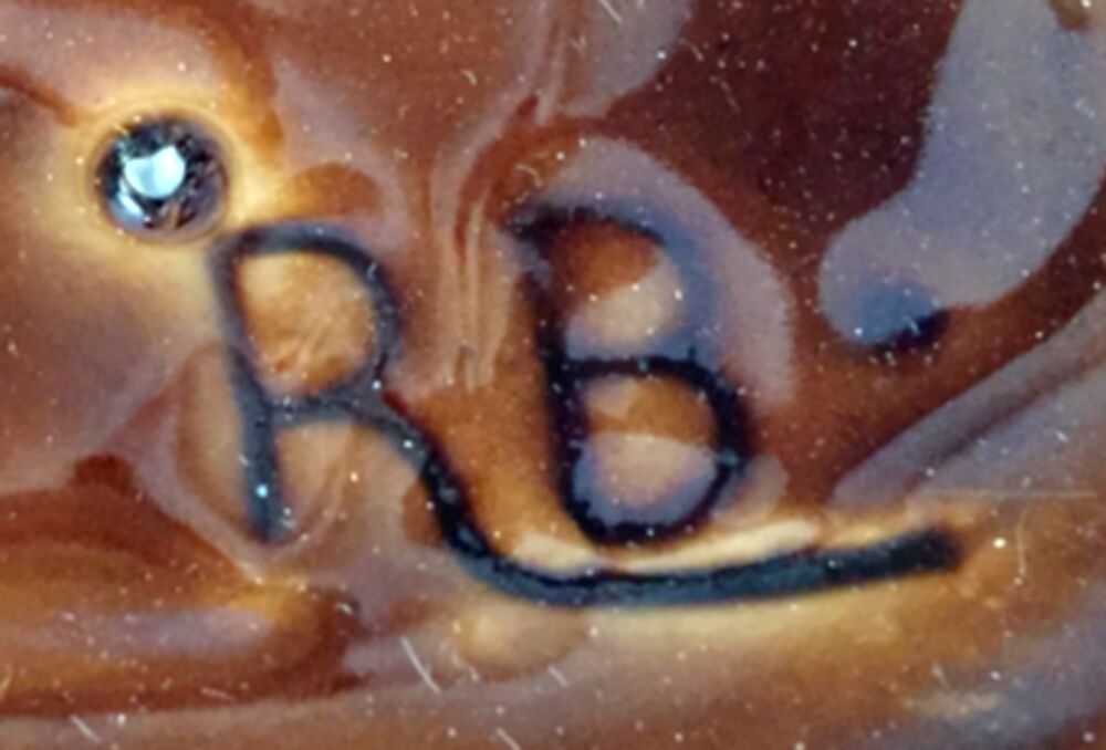 Coupe a fruits en forme de feuille vintage signe rb