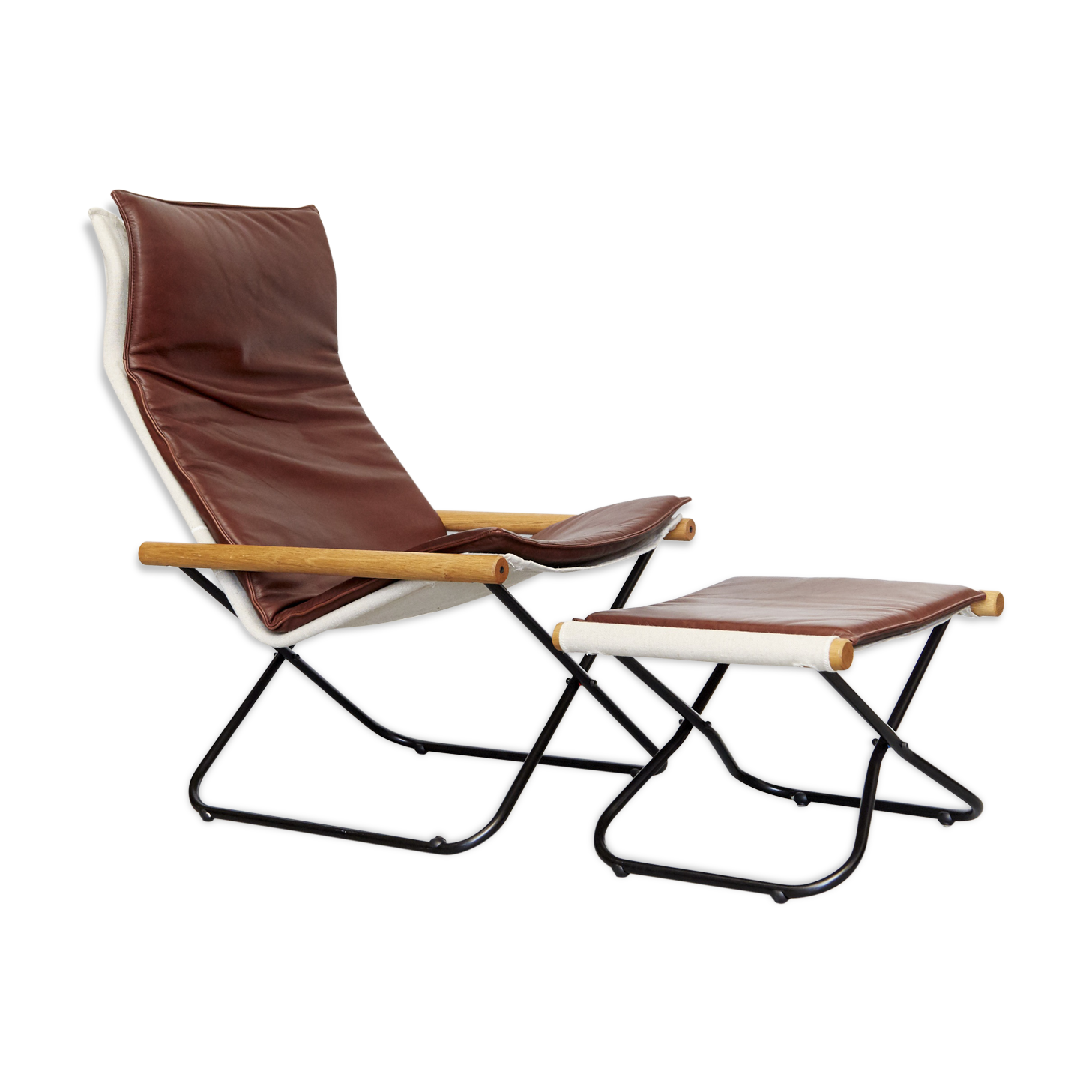 Takeshi Nii folding chair and ottoman "NychairX", 1970