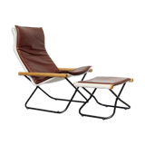 Takeshi Nii folding chair and ottoman "NychairX", 1970