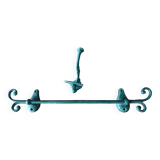 Towel holder and coat hook enameled cast iron