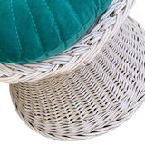 Vintage woven wicker stool 1950