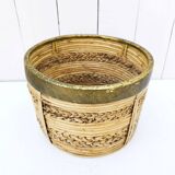 Gabriella Crespi style woven rattan basket