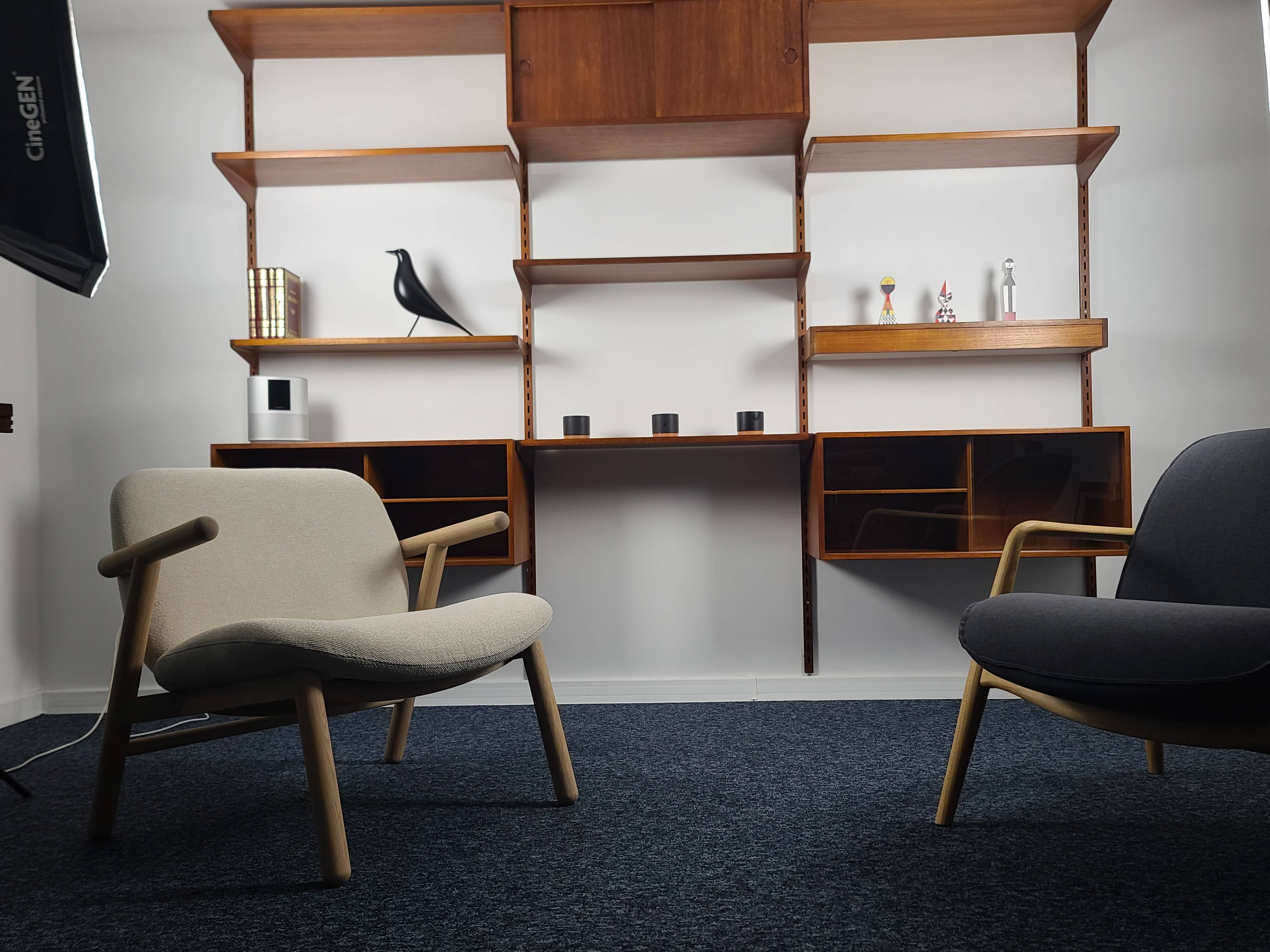 Modular bookcase vintage teak Danish, Designed by Kai Kraistensen for FM Mobler