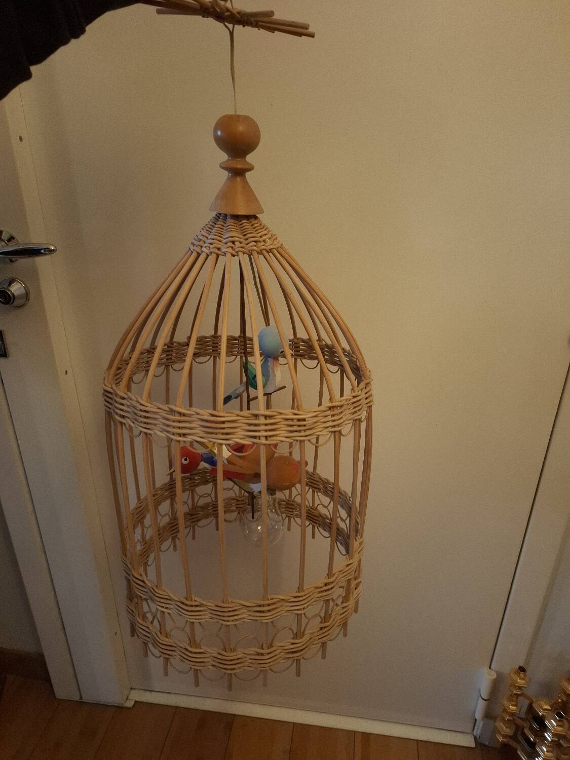 Vintage rattan pendant light from the 1950s and 60s