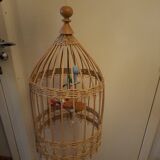 Vintage rattan pendant light from the 1950s and 60s