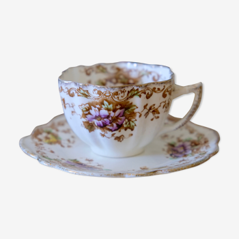 English porcelain cup and saucer from 1846, dated below