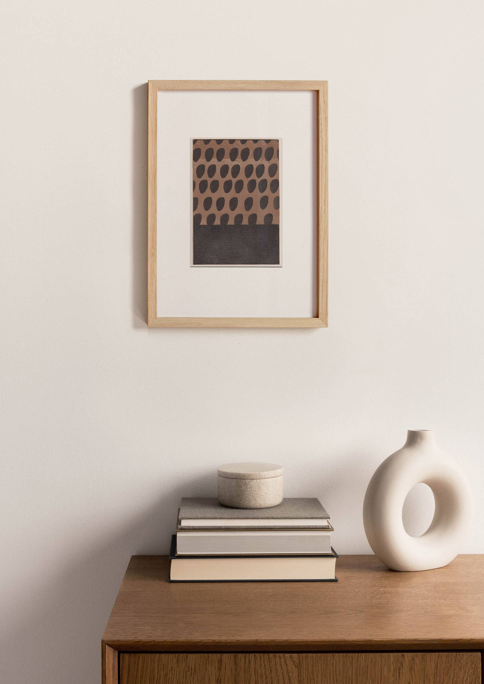 Abstract painting on paper B354 signed Eawy