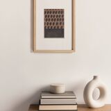 Abstract painting on paper B354 signed Eawy