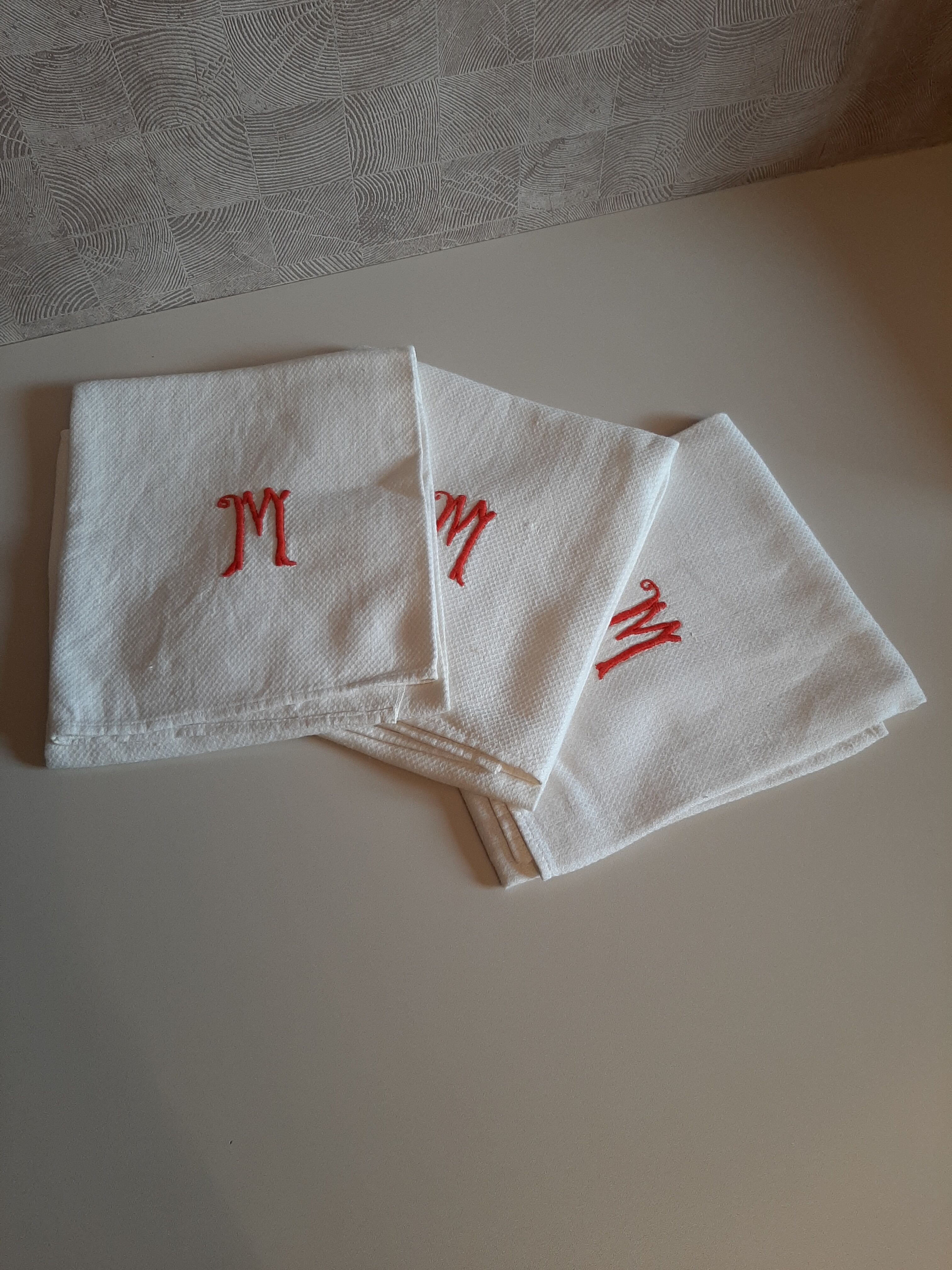 Serviettes de toilette monogrammées beau coton