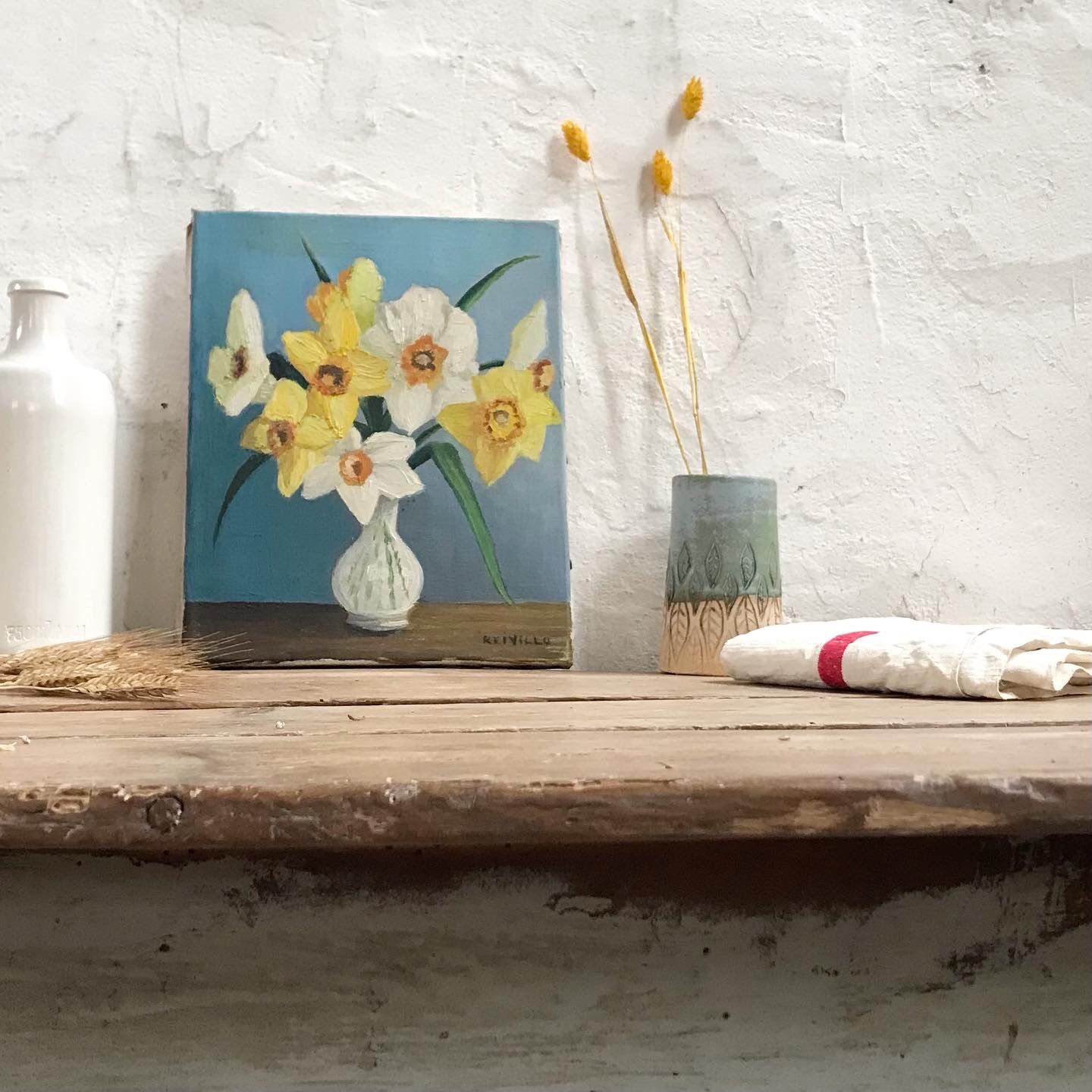 Oil on canvas bouquet of flowers