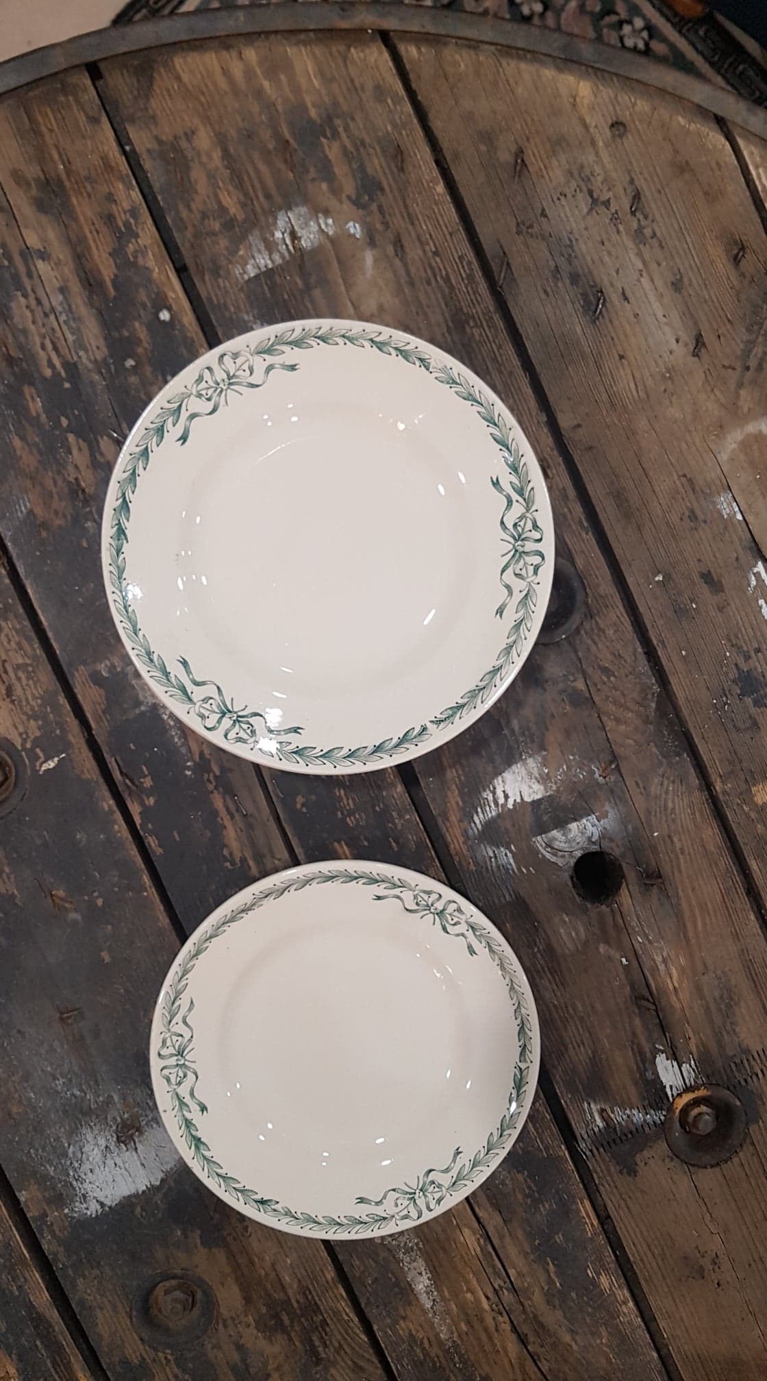 Lot of 10 plates in Terre de Fer Longchamp model Belleville