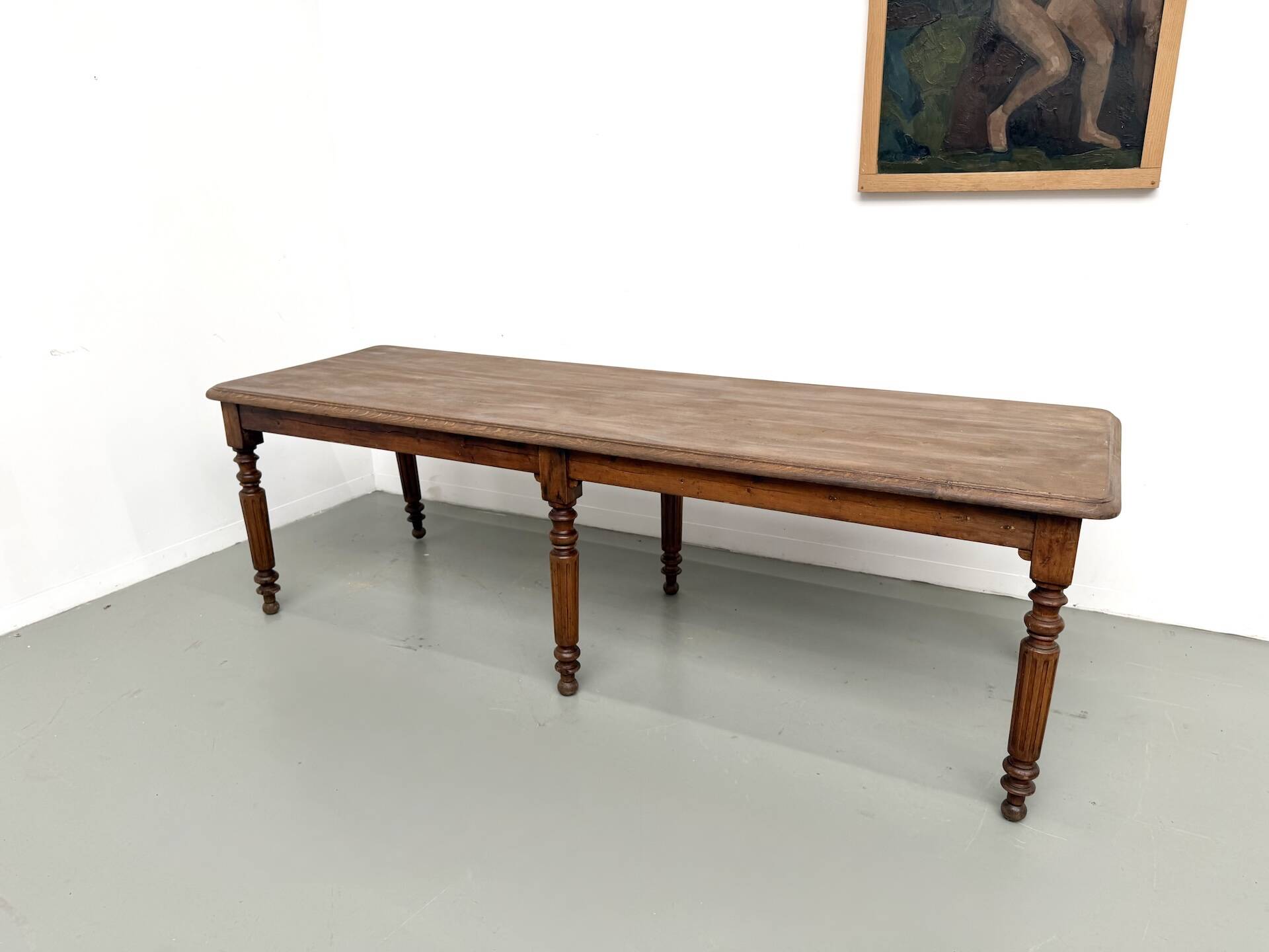 Table en chêne massif à 6 pieds tournés (1900)