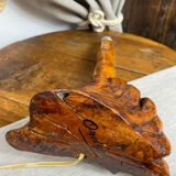 Brutalist style olive wood lamp base