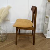 Scandinavian chair with mustard yellow fabric