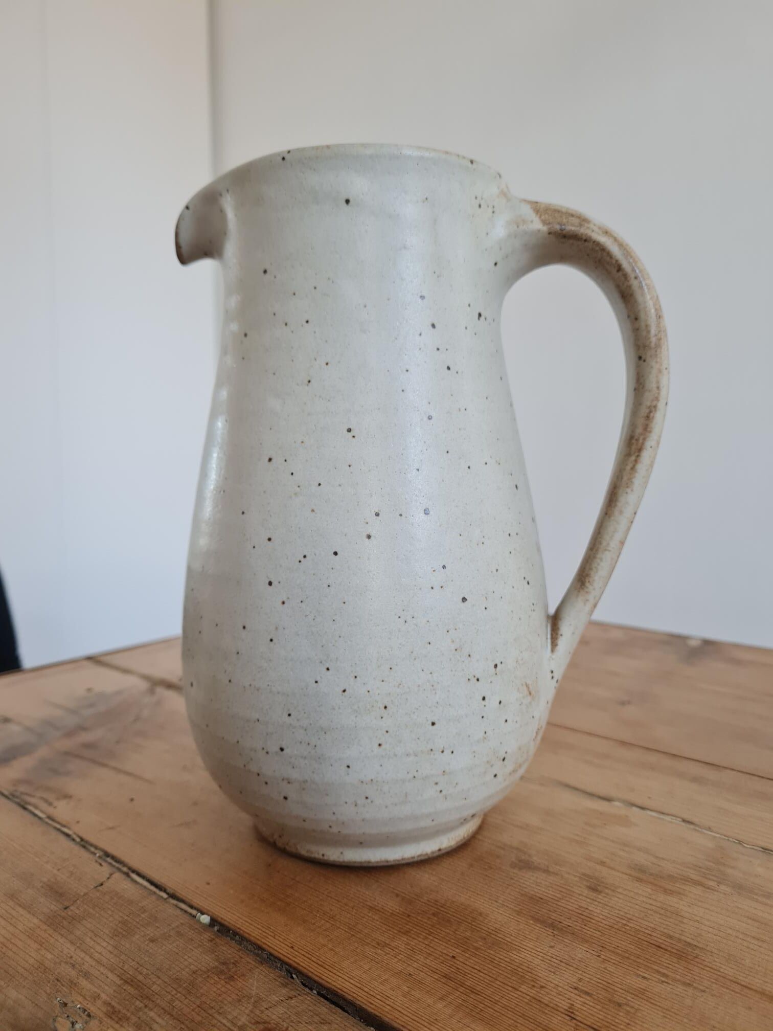 Glazed stoneware pitcher