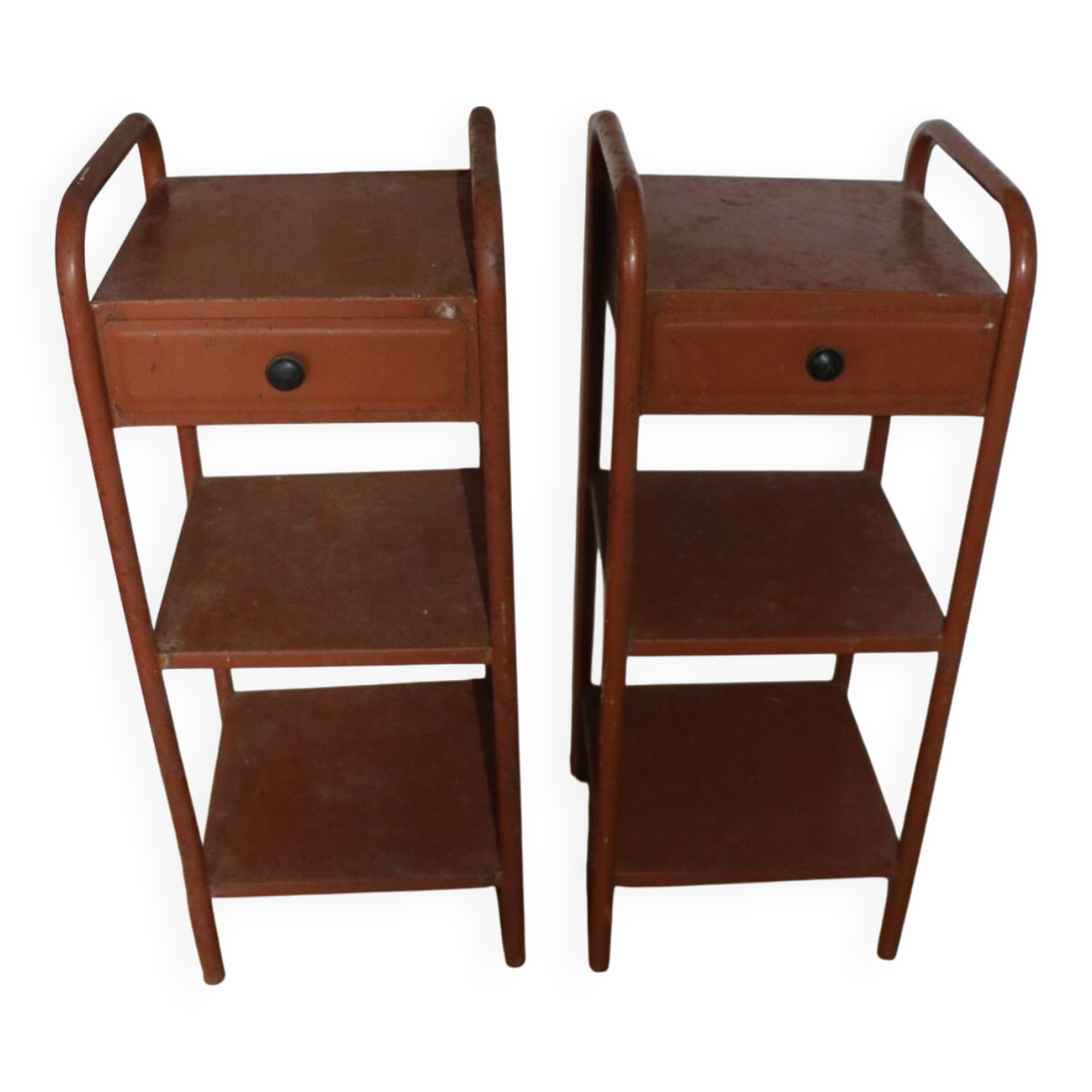 Paire de chevets d’internat métal 1960