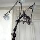 Brutalist sculptural wrought iron Dragon floor lamp, France