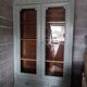 Old 2-door bookcase with chalk paint blue patina