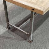 1970s workshop table with metal base