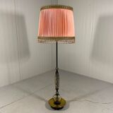 Austrian brass floor lamp pleated lampshade 1940-50’s