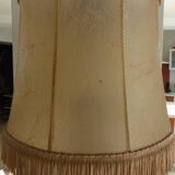 Cherry wood lamp and its leather shade