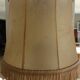 Cherry wood lamp and its leather shade