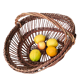 Vintage wicker basket with openwork, sun weaving and large handle.