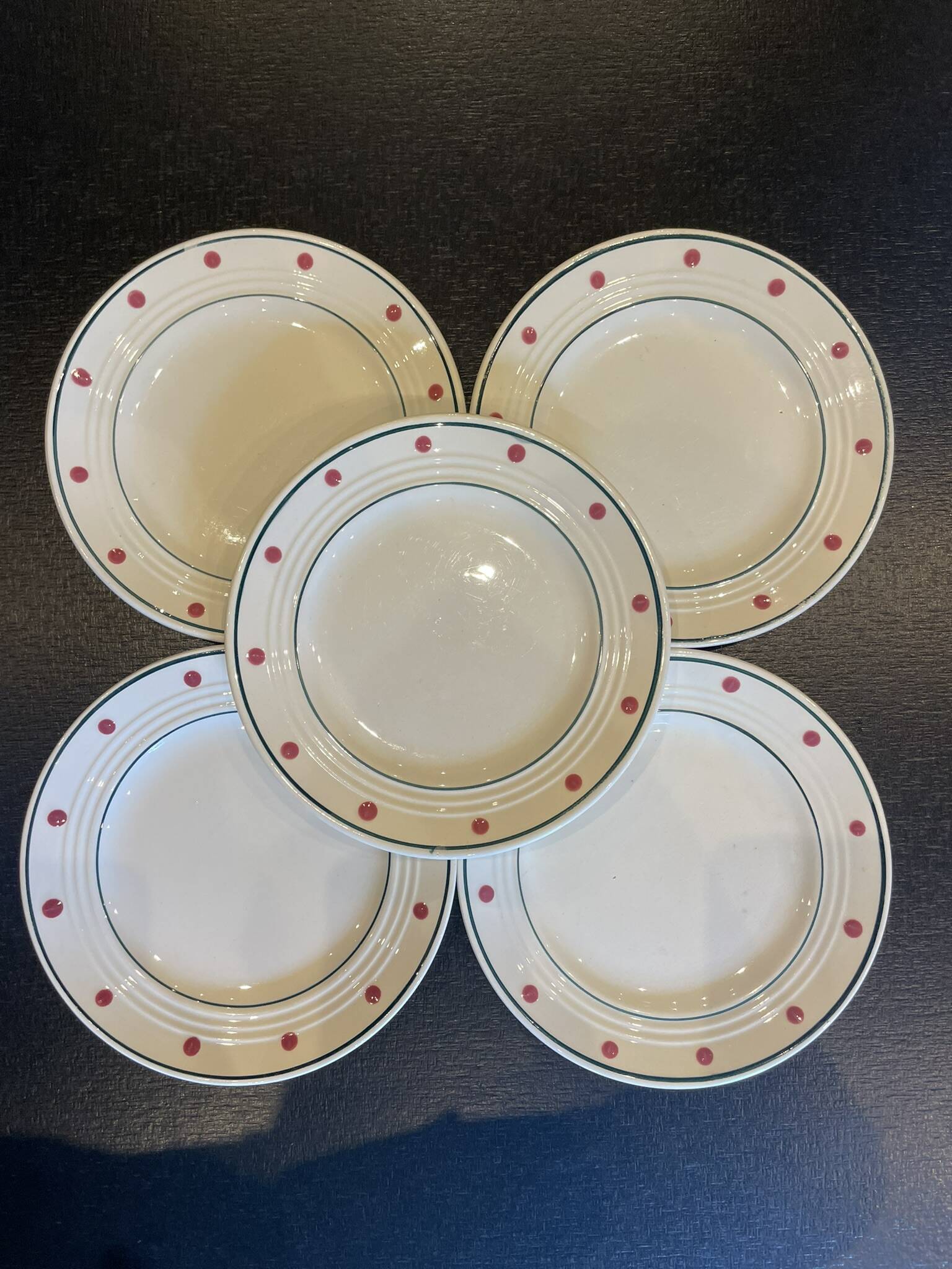 5 small Céranord St.Amand Brocatelle plates