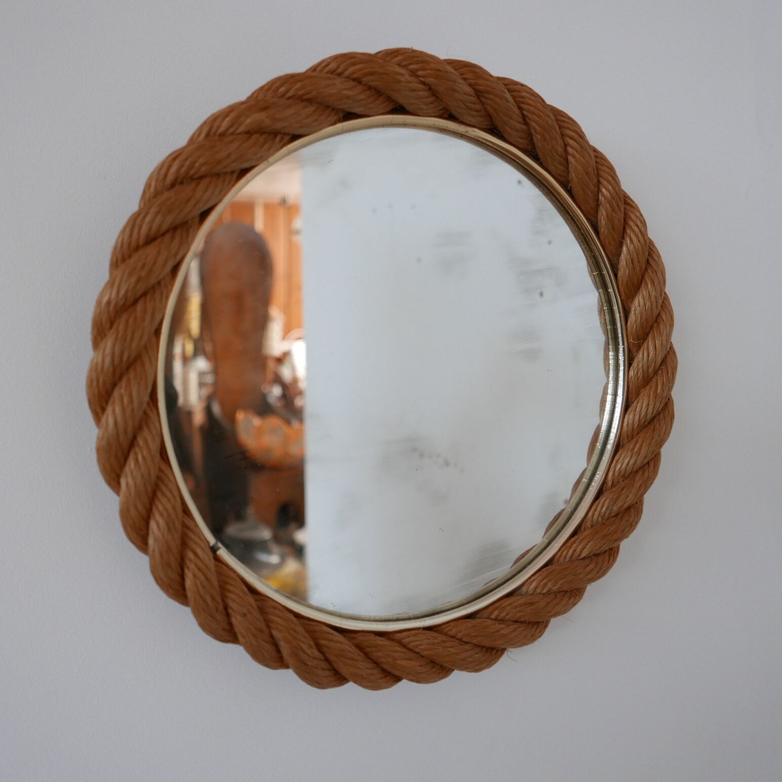 Miroir circulaire en corde