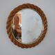 Rope work circular mid-century mirror