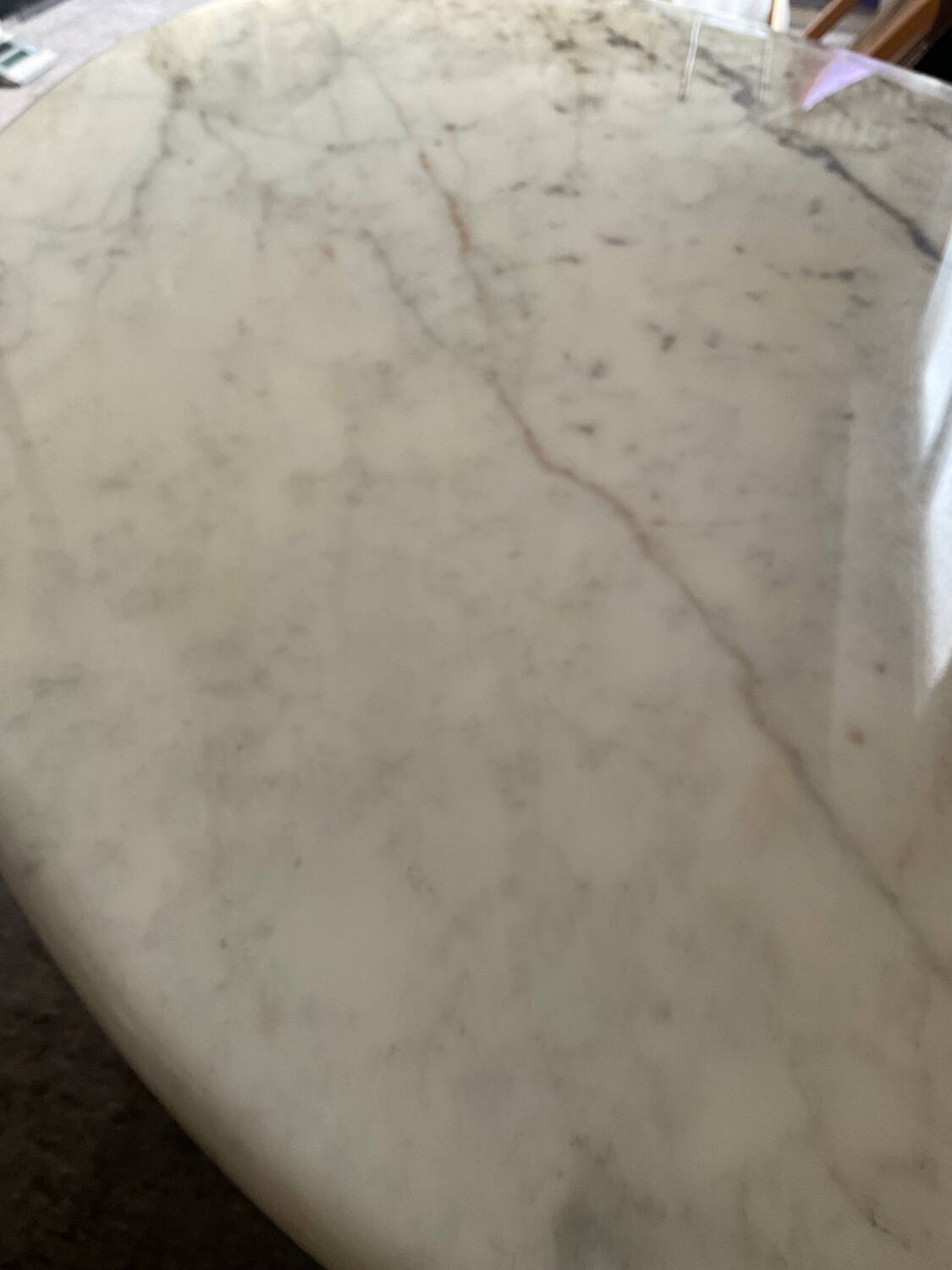 Vintage Carrara marble coffee table