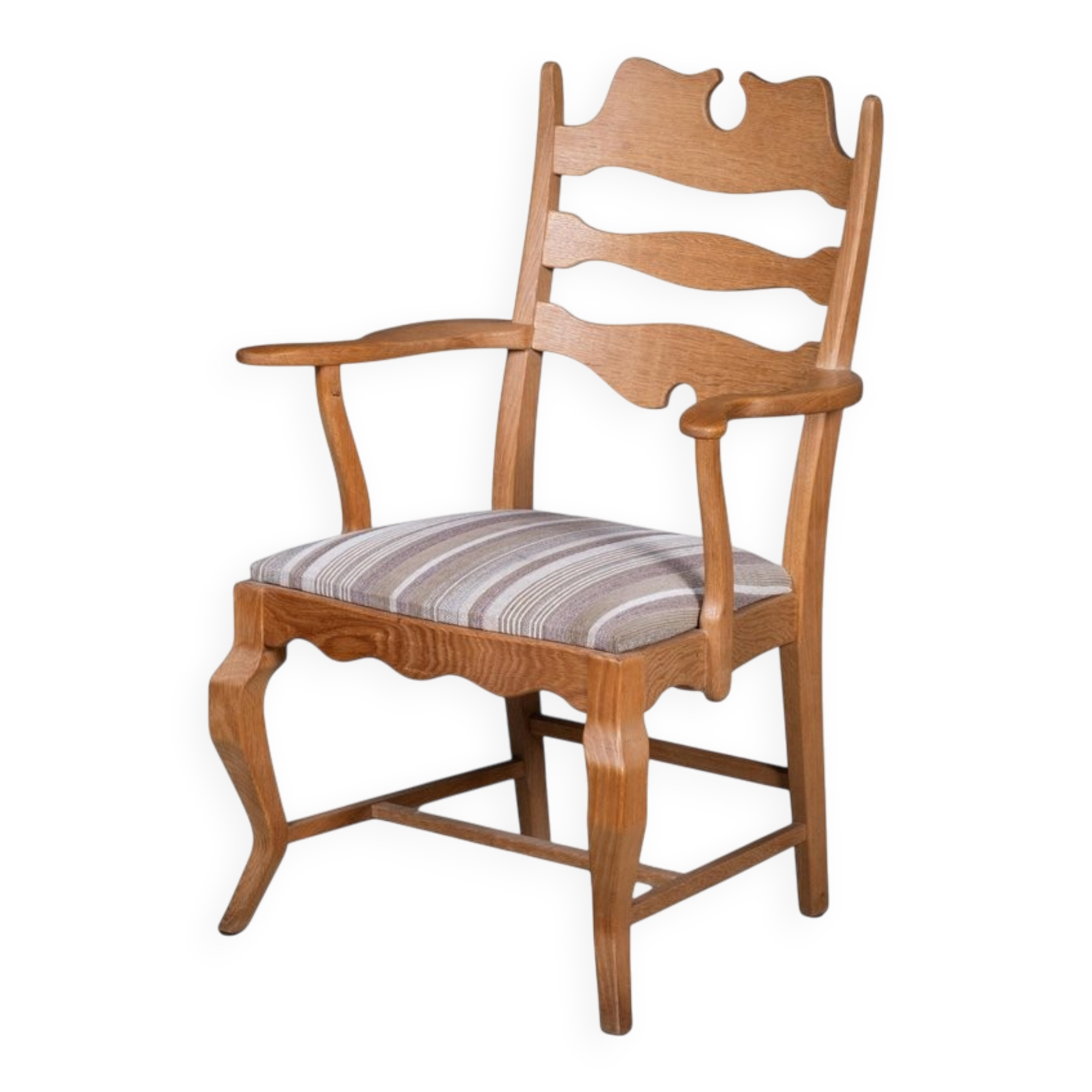 Mid-Century Modern Razorblade Armchair in Oak by Henning Kjærnulf, 1960s