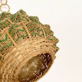 Vintage rope and wicker pendant light