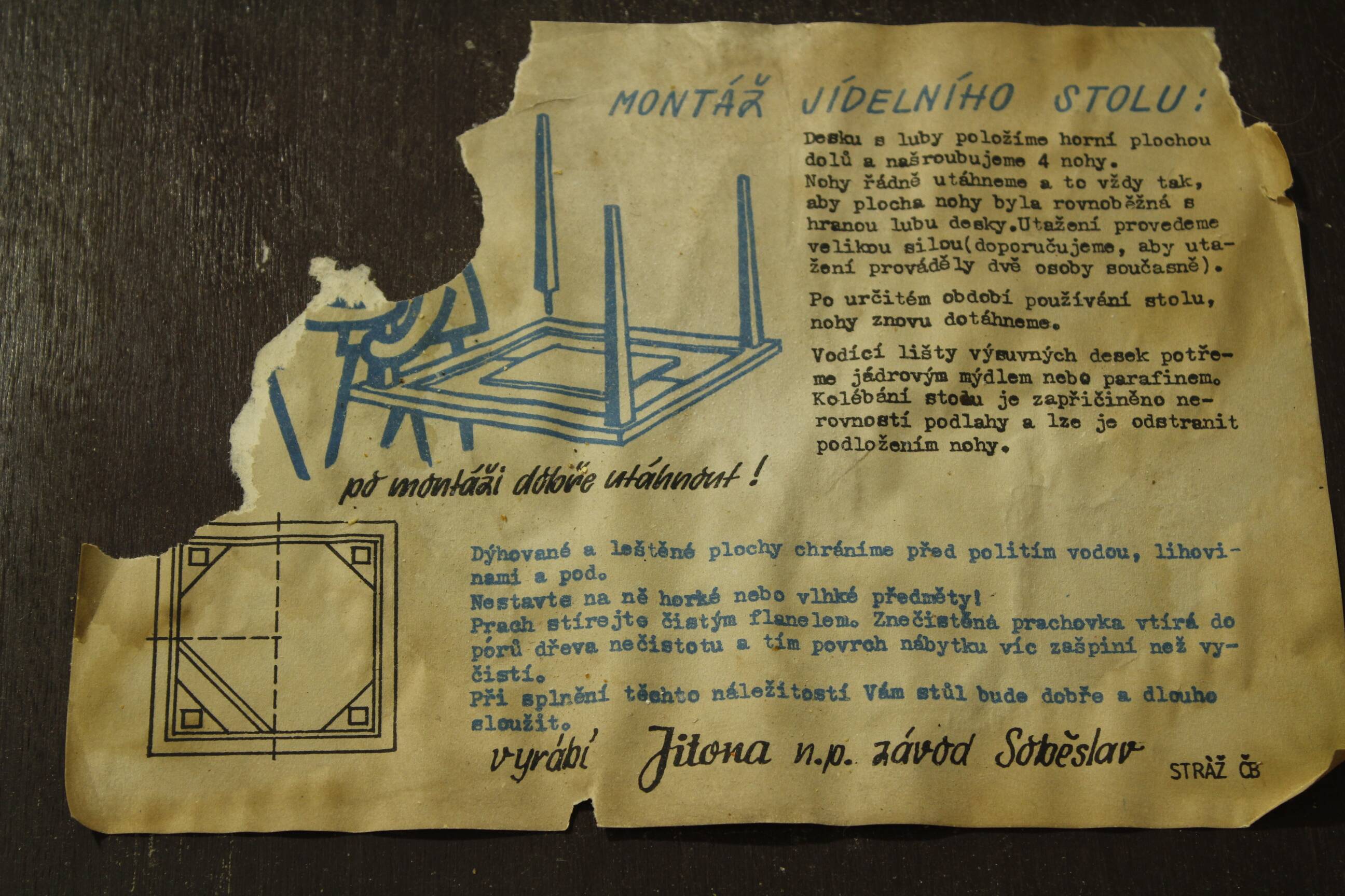 Table à manger extensible vintage Jitona, 1960