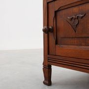 Art Deco Wood and Terracotta Marble Top Nightstand, France 1920s