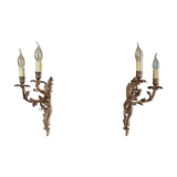 Pair of wall in style gilt bronze Louis XV rock