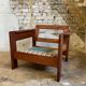 Fauteuil Brutaliste en pin des années 1960