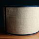 Large cylindrical lampshade in vintage burlap